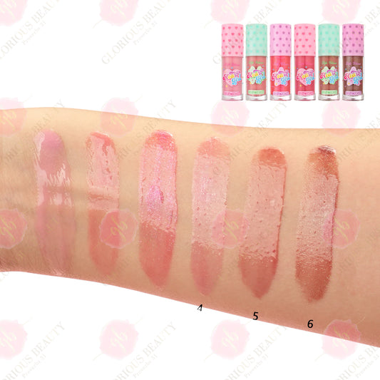 Honey Heart Sparkle Lip Gloss - 24PCS