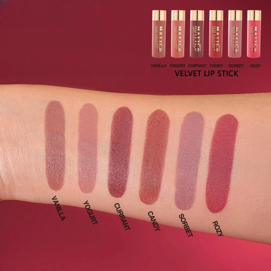 Pink Flowers Velvet Lipstick - 24PCS