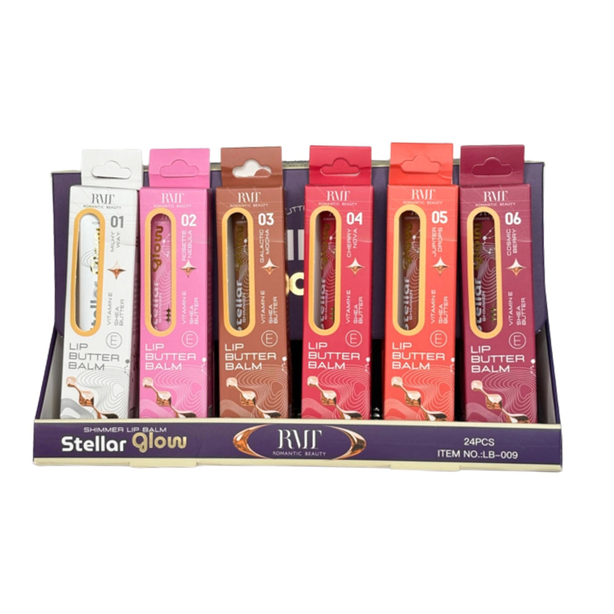 Stellar Glow - Shimmer Lip Butter Balm - 24PCS