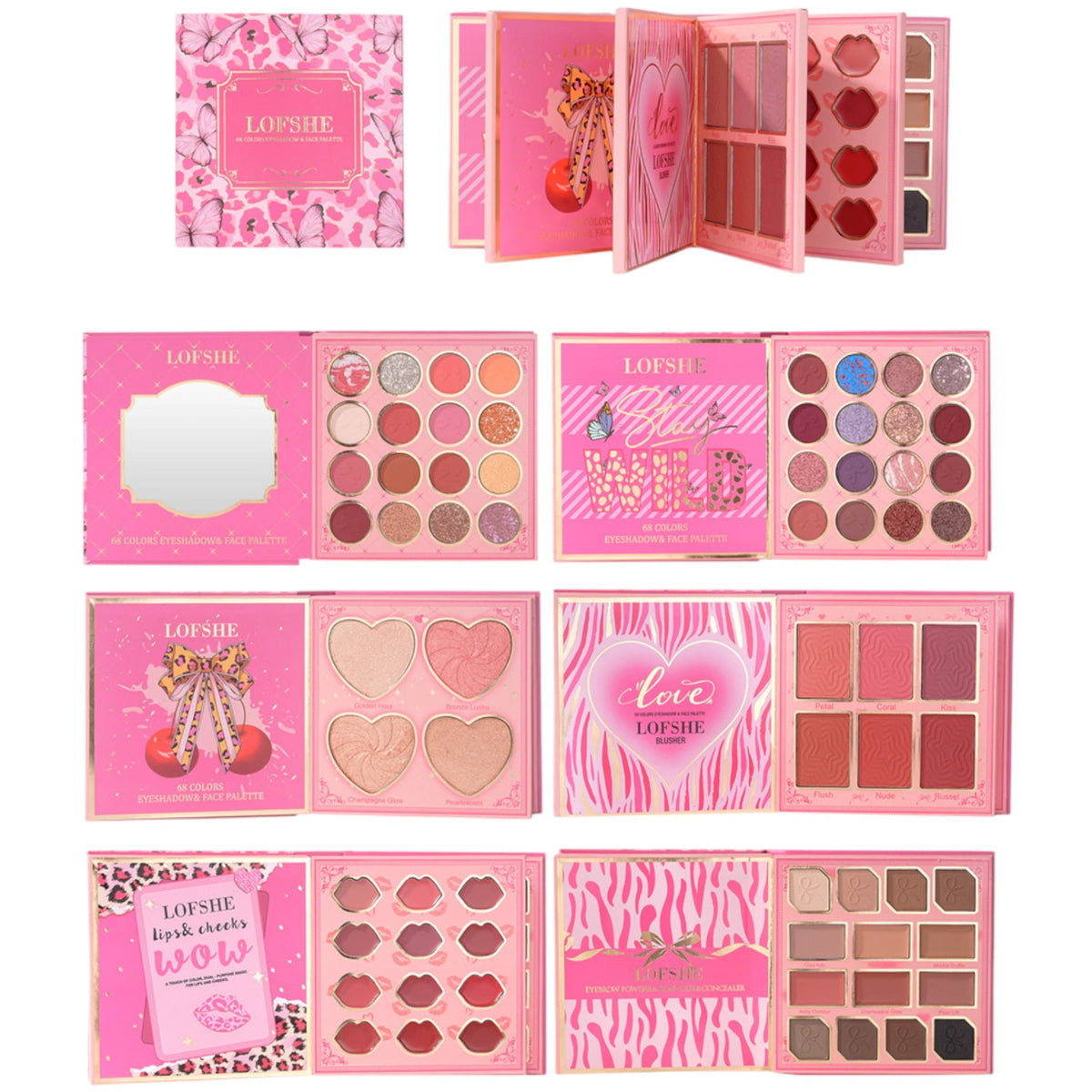 Lofshe Butterfly 68 Colors Eyeshadow & Face Palette