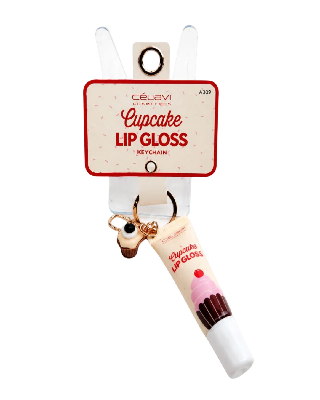 2 x Lip Gloss Keychain with Charm