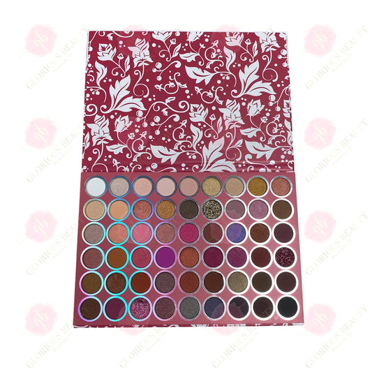 Yara Color Eyeshadow Palette (Red/Maroon Floral, ~54 colors)