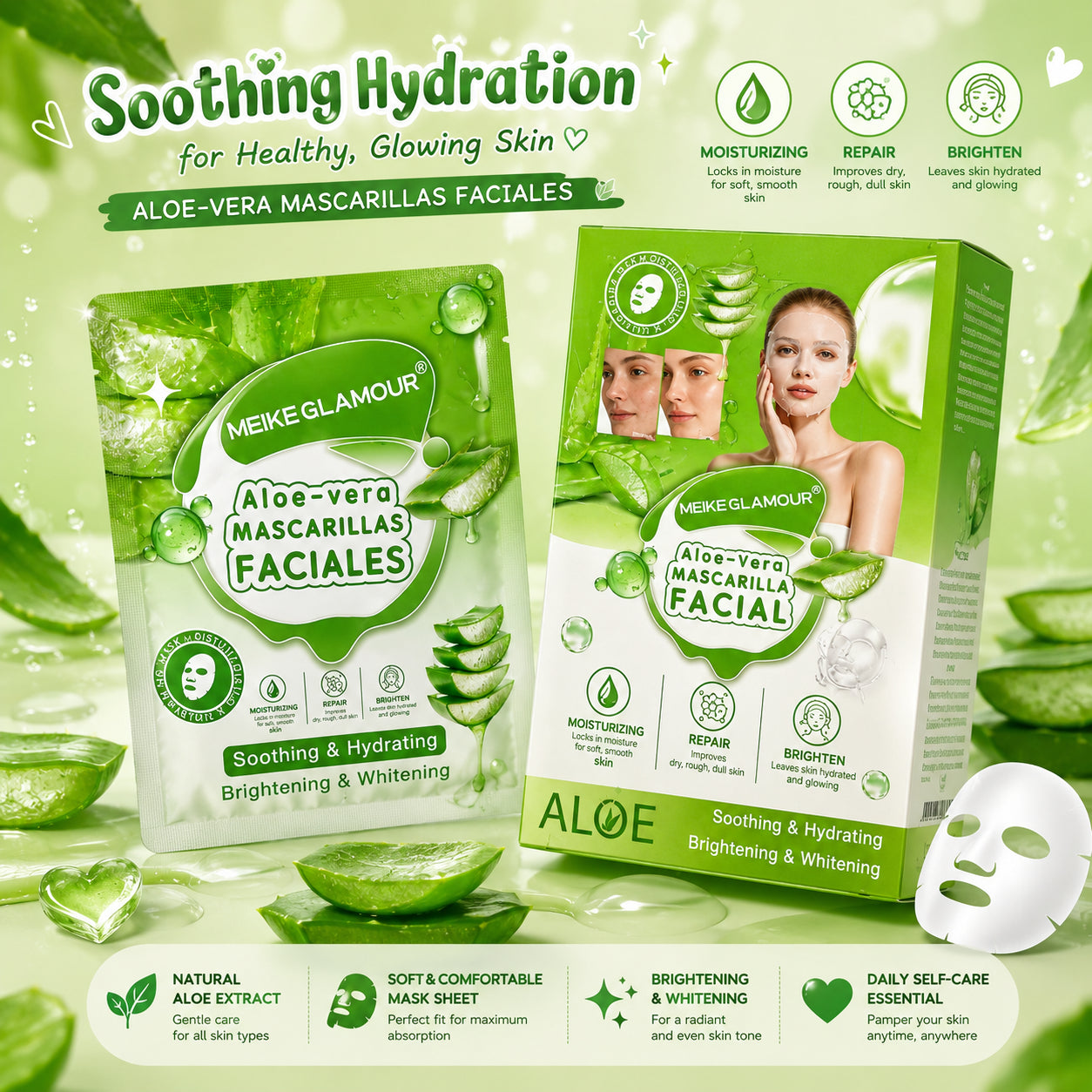 Aloe Vera Face Mask - 50PCS