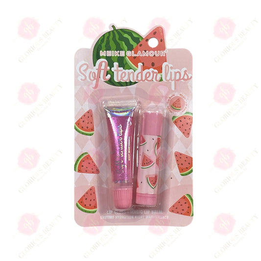 Soft Tender Lips Watermelon Lip Gloss & Lip Balm Set - 24PCS