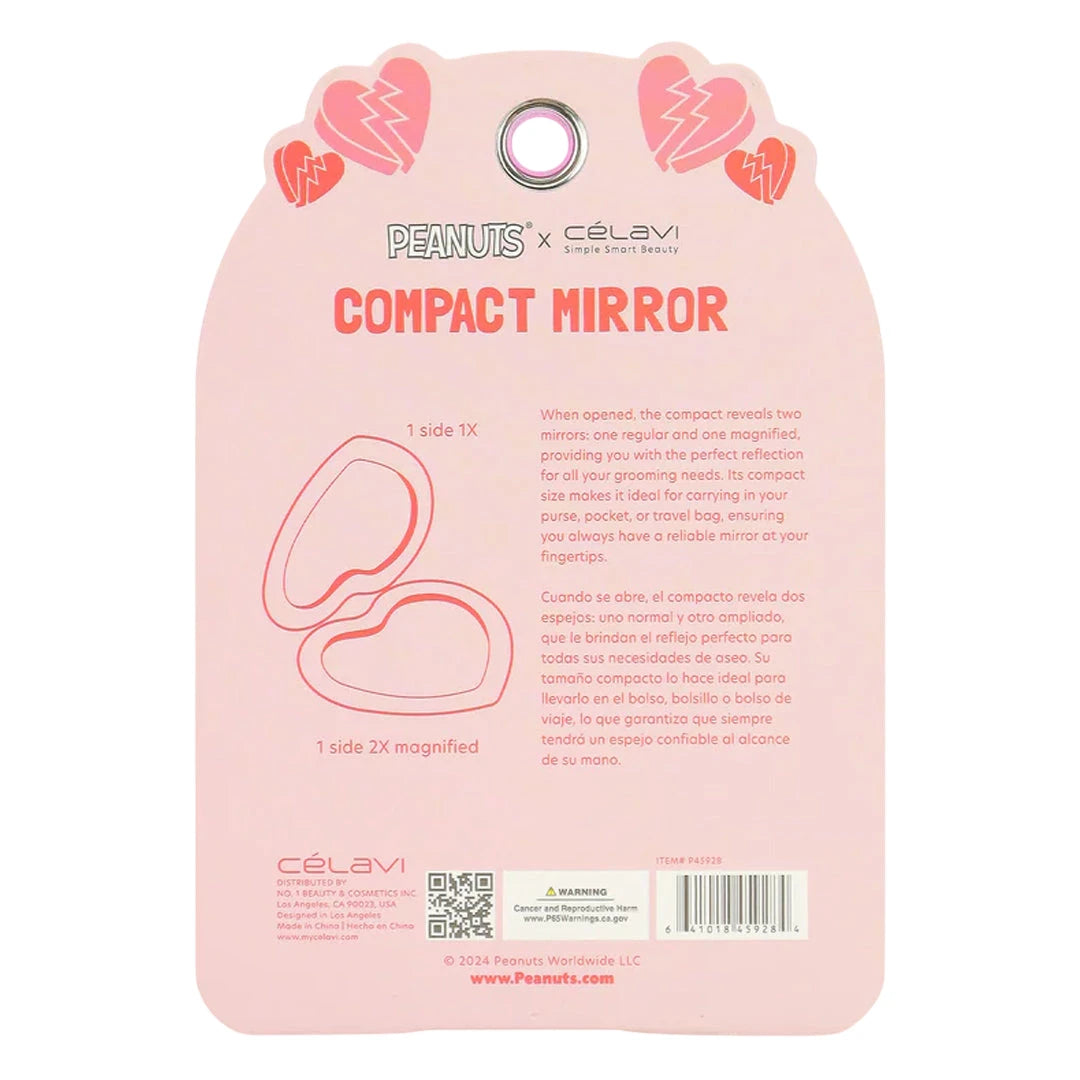Peanuts Heart Shaped Soft Touch Compact Mirror