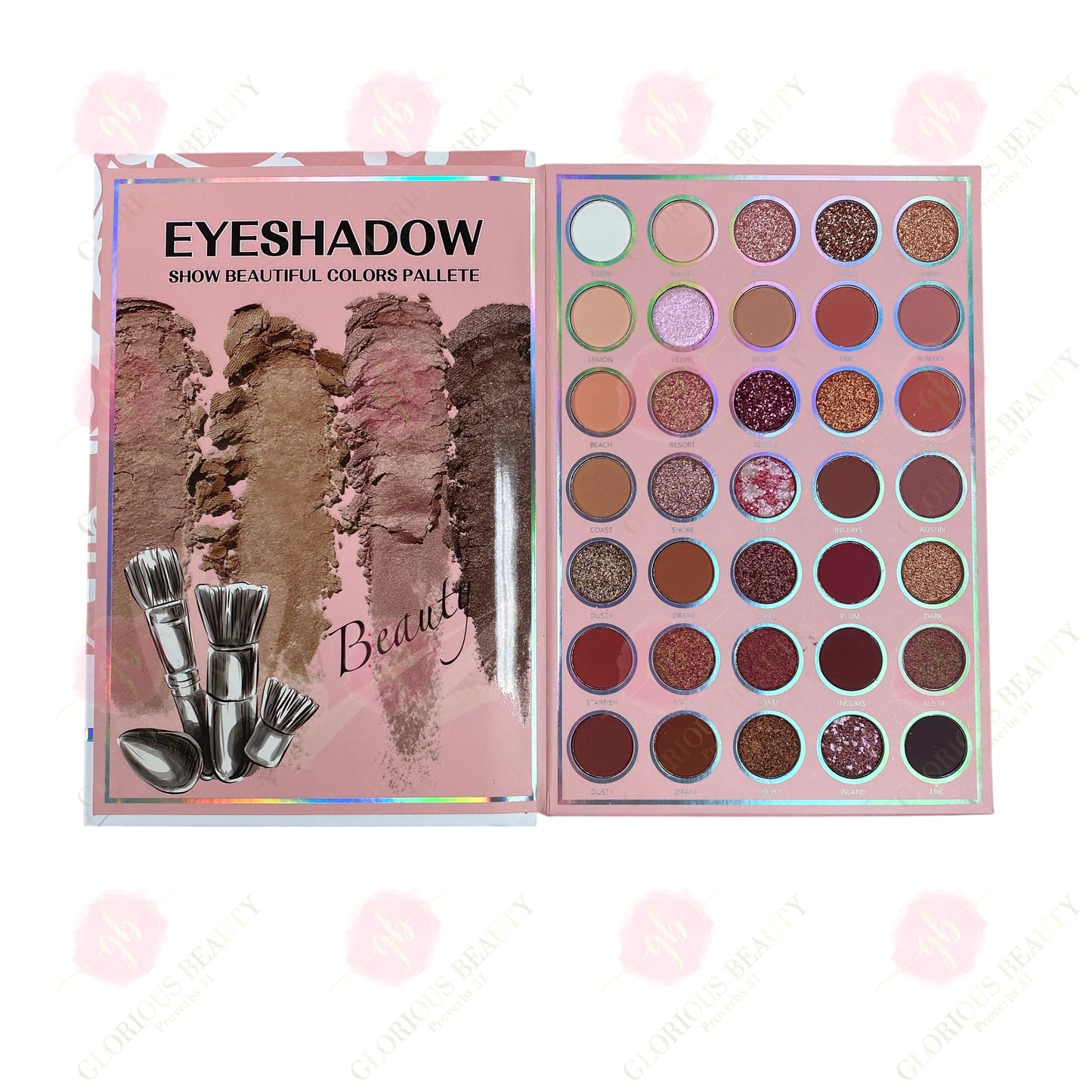 6-in-1 Palette Notebook (Pink) — Eyeshadow/Lipstick/Blush/Highlighter/Contour/Brow