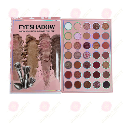 6-in-1 Palette Notebook (Pink) — Eyeshadow/Lipstick/Blush/Highlighter/Contour/Brow