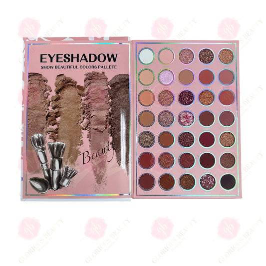 6-in-1 Palette Notebook (Pink) — Eyeshadow/Lipstick/Blush/Highlighter/Contour/Brow