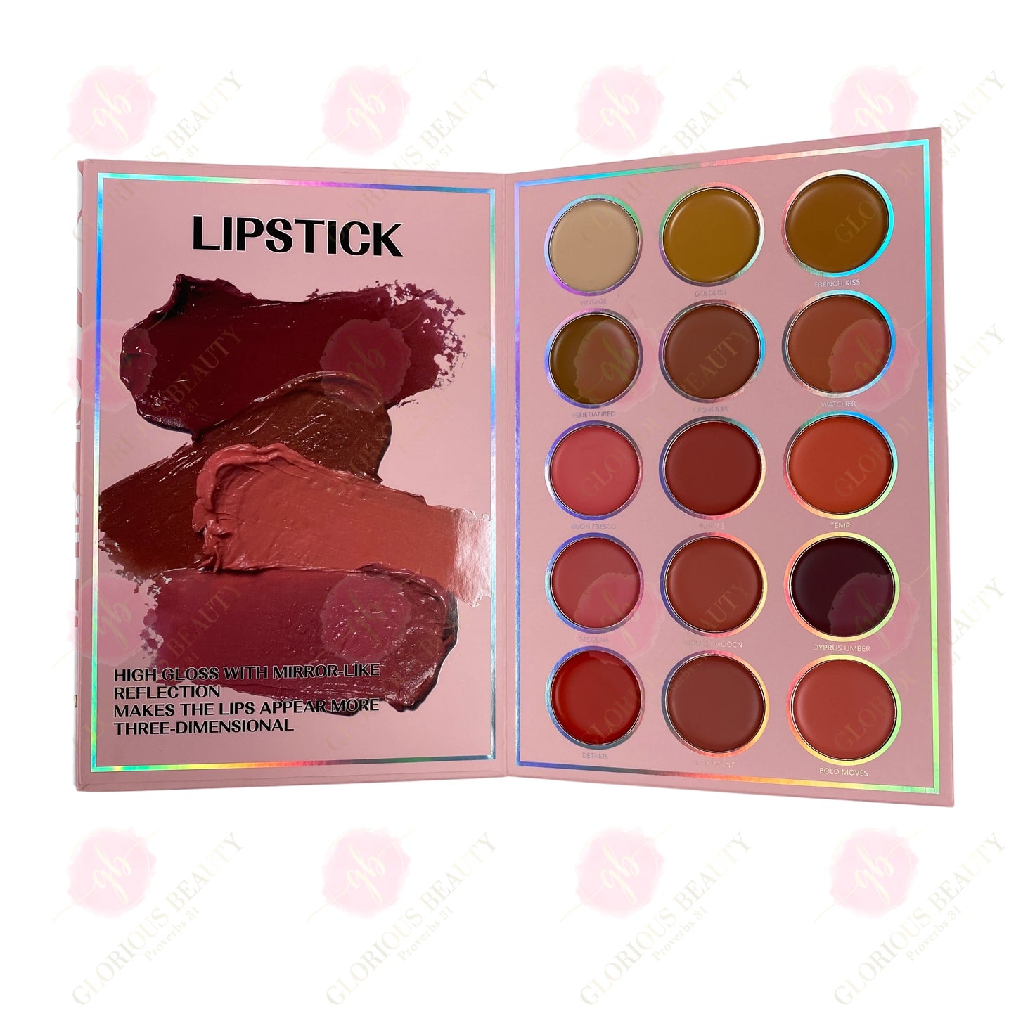 6-in-1 Palette Notebook (Pink) — Eyeshadow/Lipstick/Blush/Highlighter/Contour/Brow