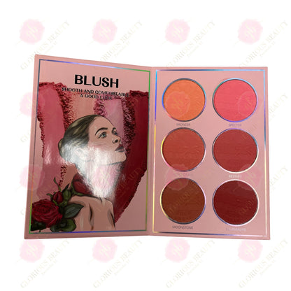 6-in-1 Palette Notebook (Pink) — Eyeshadow/Lipstick/Blush/Highlighter/Contour/Brow