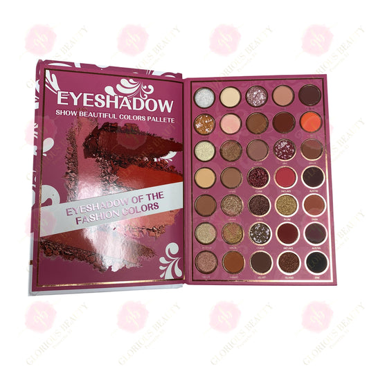 6-in-1 Palette Notebook (Maroon/Dark Pink) — Eyeshadow/Lipstick/Blush/Highlighter/Contour/Brow