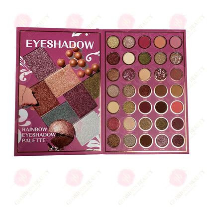6-in-1 Palette Notebook (Maroon/Dark Pink) — Eyeshadow/Lipstick/Blush/Highlighter/Contour/Brow
