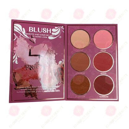6-in-1 Palette Notebook (Maroon/Dark Pink) — Eyeshadow/Lipstick/Blush/Highlighter/Contour/Brow