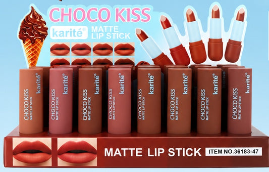 Choco Kiss Matte Lipstick - 24PCS