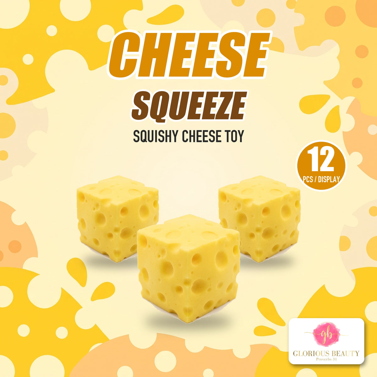 Cheese Squeeze Squishy Toy by Glorious Beauty