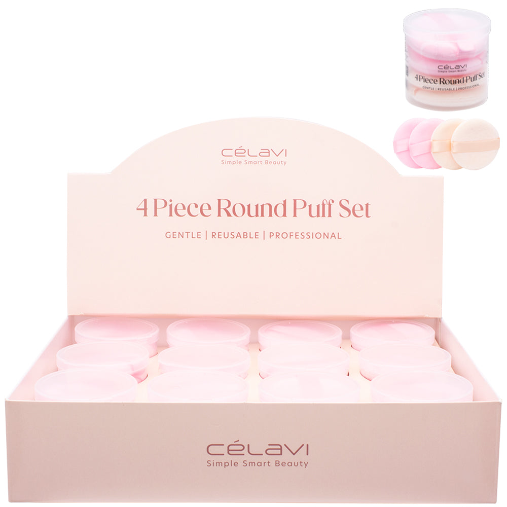 4 Piece Round Puff Set