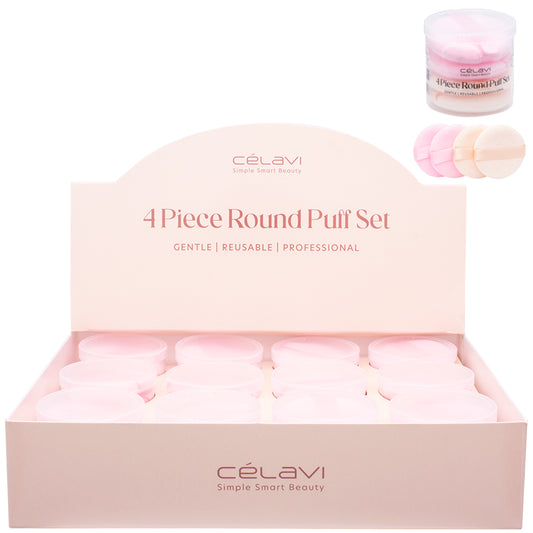 4 Piece Round Puff Set
