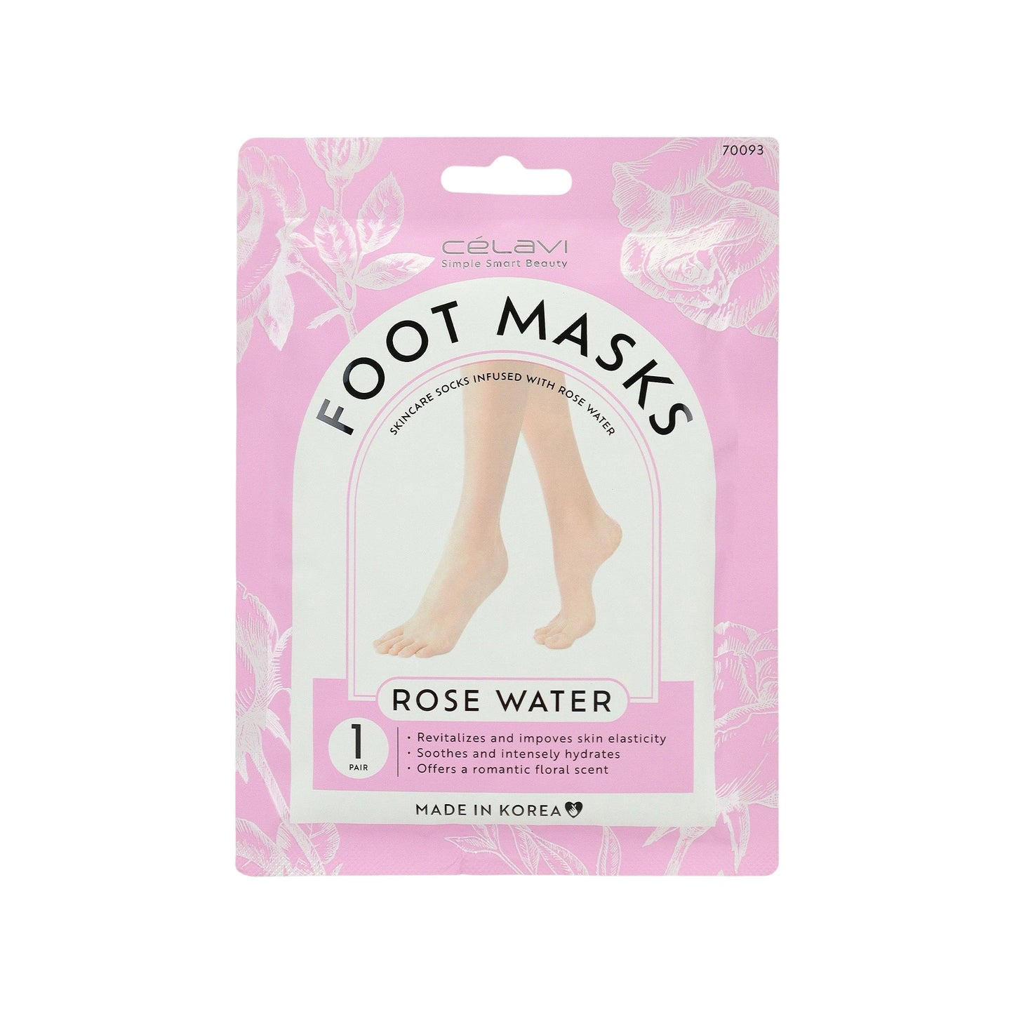 Rose Water Foot Mask - 1 Pair (Bundle of 12)