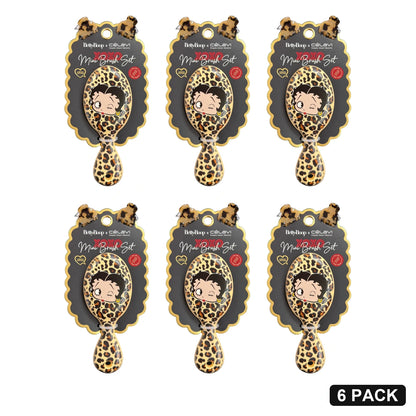 Betty Boop XOXO Mini Hair Brush Set with 2 Clips - Pack of 6