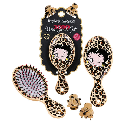 Betty Boop XOXO Mini Hair Brush Set with 2 Clips - Pack of 6