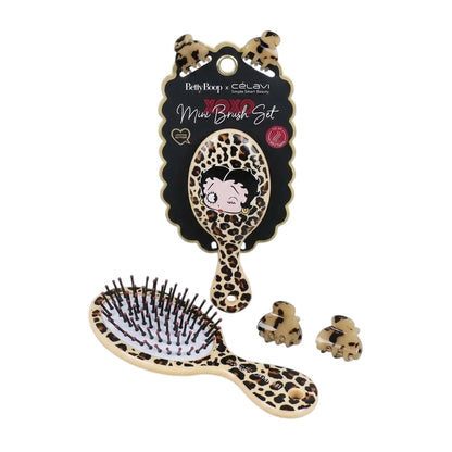 Betty Boop XOXO Mini Hair Brush Set with 2 Clips - Pack of 6