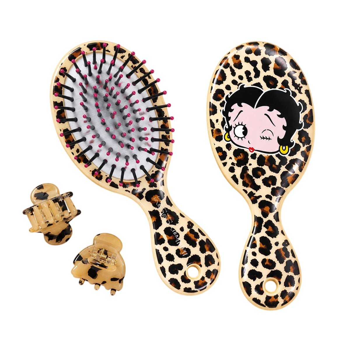 Betty Boop XOXO Mini Hair Brush Set with 2 Clips - Pack of 6