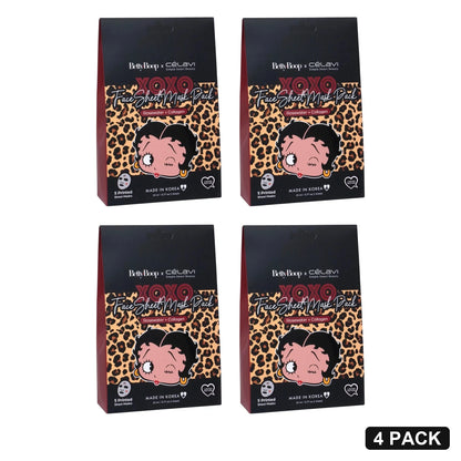 Betty Boop XOXO Face Sheet Mask Pack (5 Masks) - Pack of 4