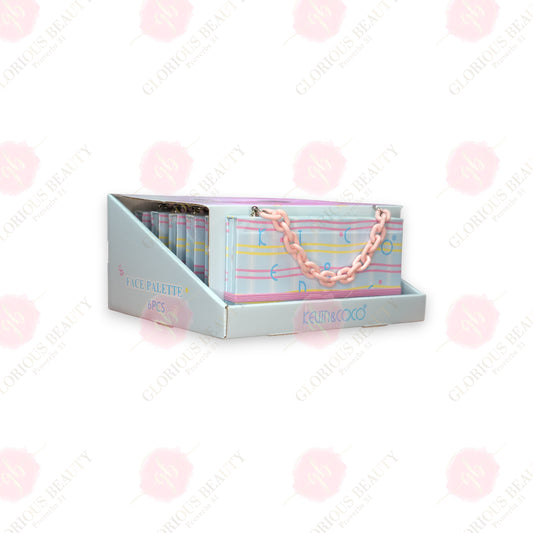 Blue - 26 Color Face Palette with Chain - 6PCS