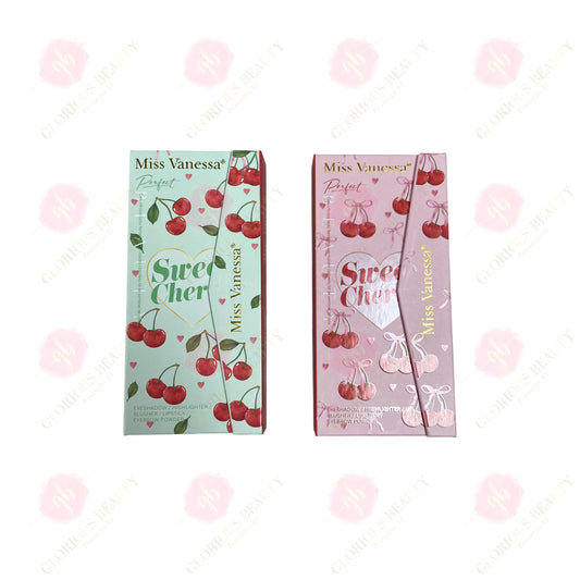 Sweet Cherry Perfect Eyeshadow/Highlighter/Blusher/Lipstick/Eyebrow Powder Palette - 12PCS