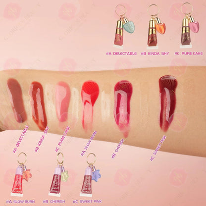 Purple Heart Lip Gloss w/ Keychain - 12PCS