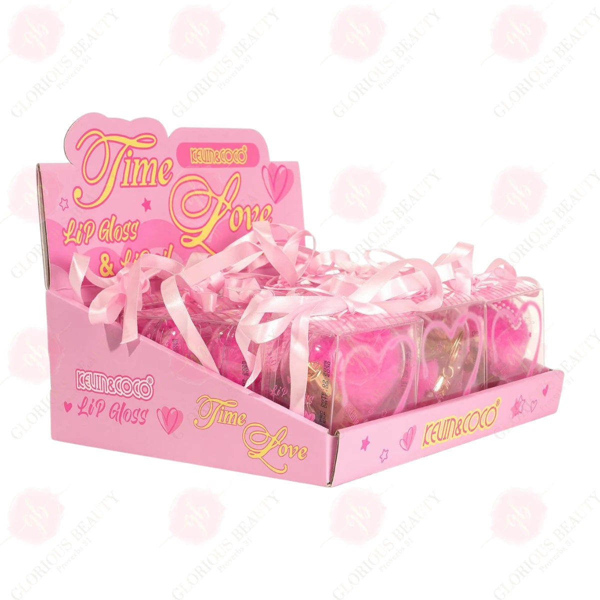Pink Heart Lipgloss w/ Keychain - 12PCS
