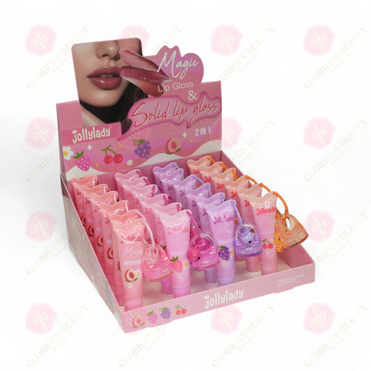 Magic & Solid Lip Gloss 2IN1 - 24PCS