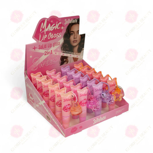 Magic Lip Gloss + Solid Lip Gloss 2IN1 - 24PCS