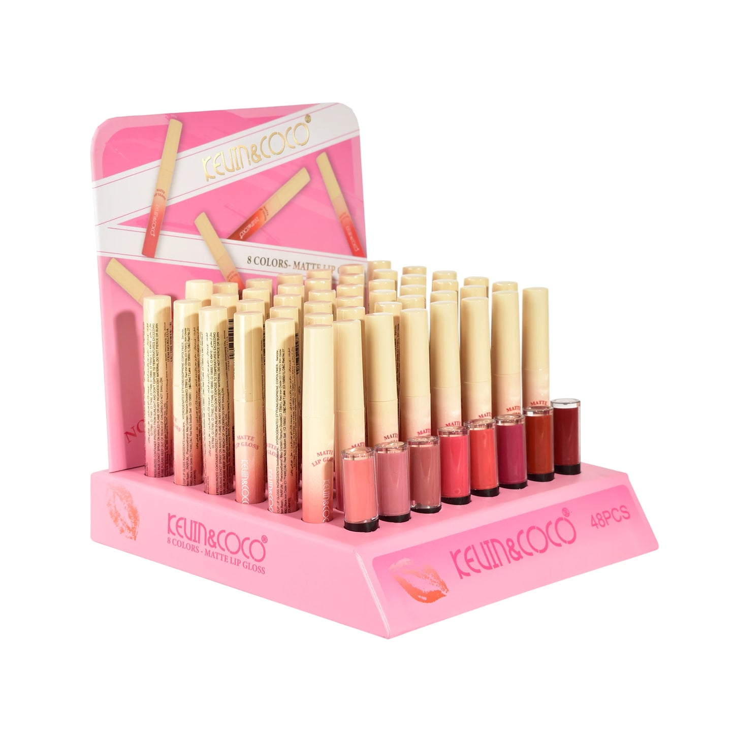 8 Colors Matte Lip Gloss - 48PCS