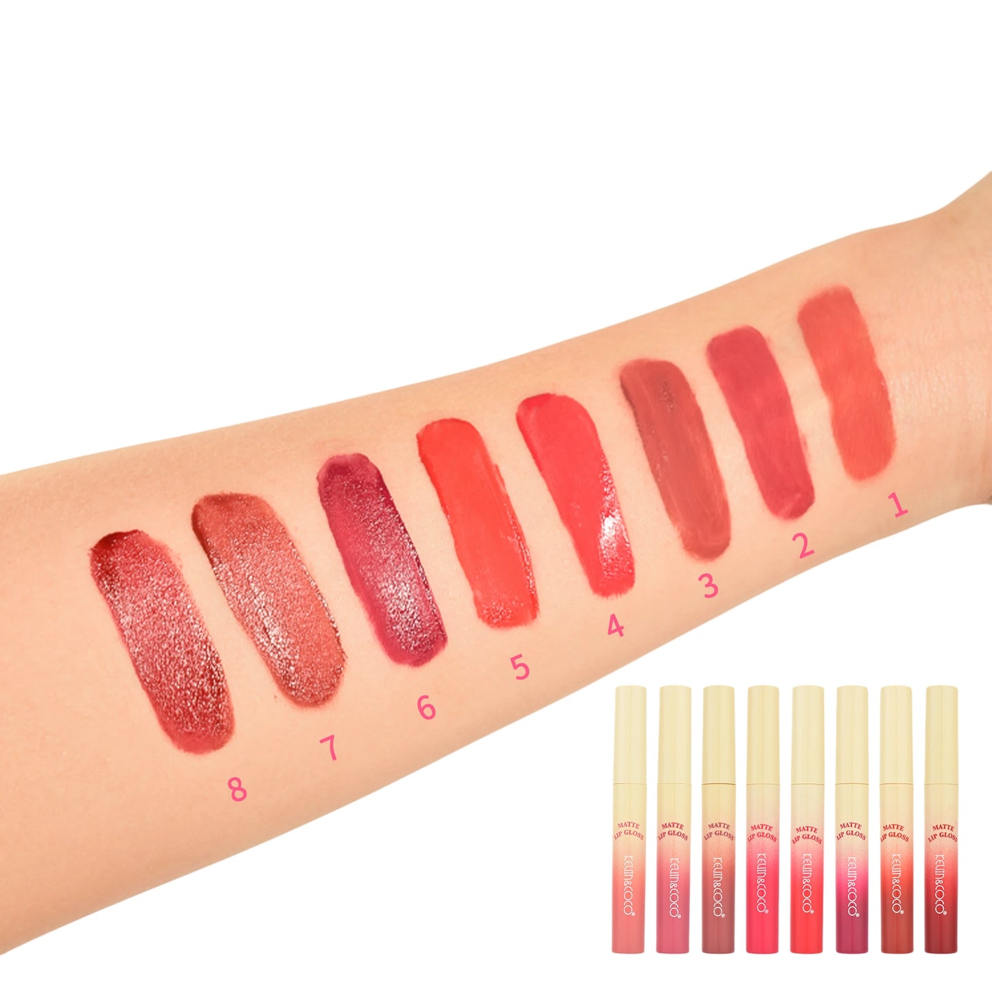 8 Colors Matte Lip Gloss - 48PCS