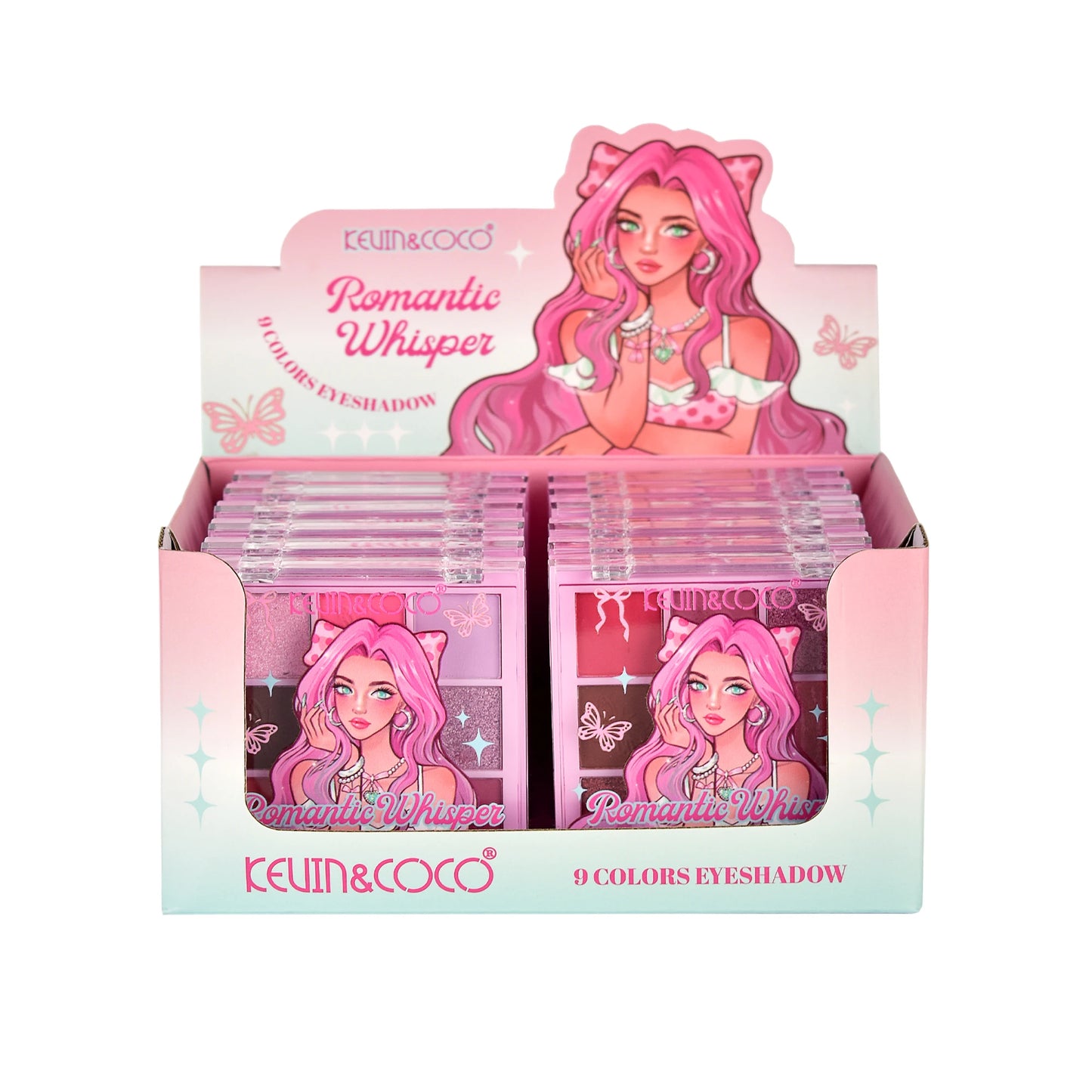Romantic Whisper 9 Colors Eyeshadow Palette - 12PCS