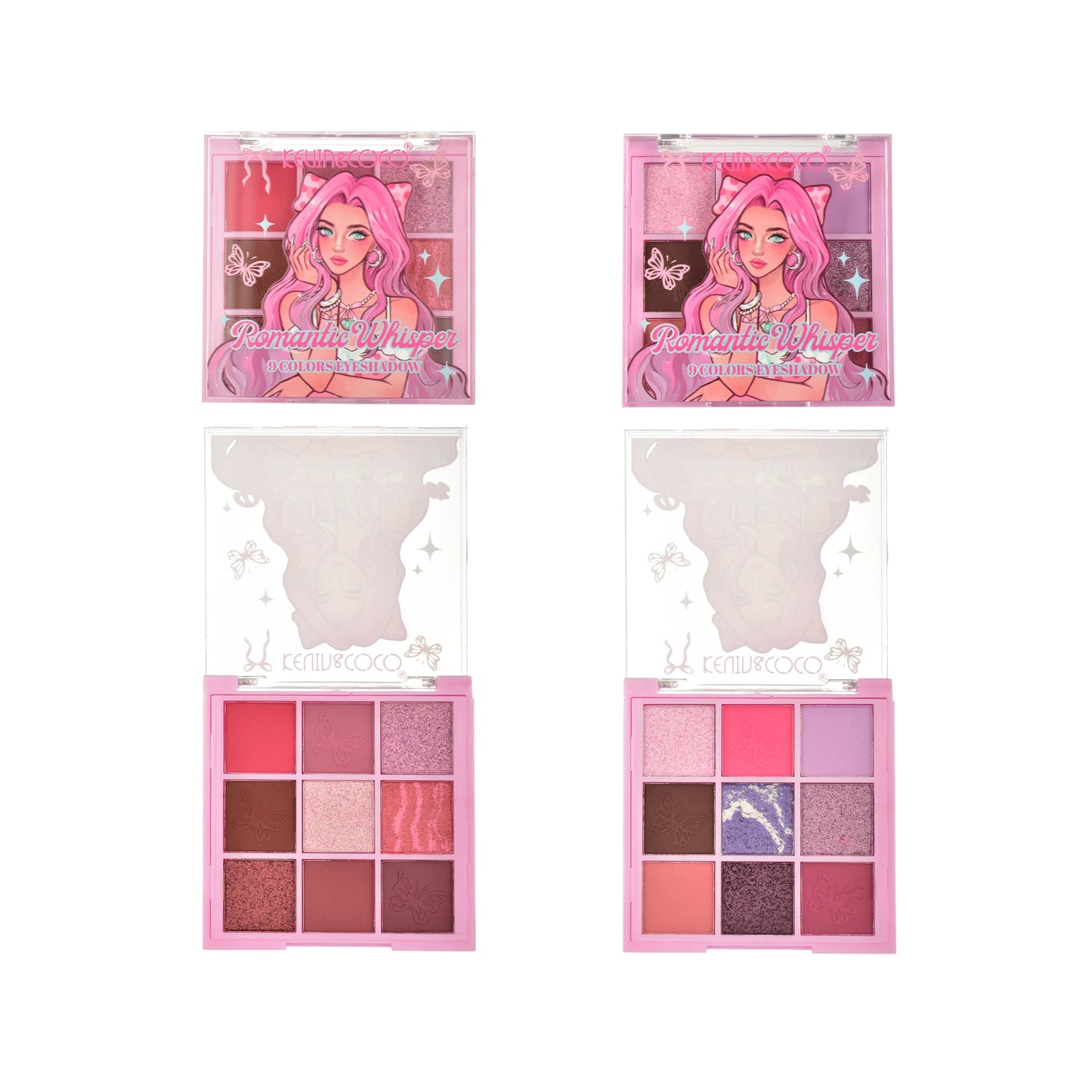 Romantic Whisper 9 Colors Eyeshadow Palette - 12PCS