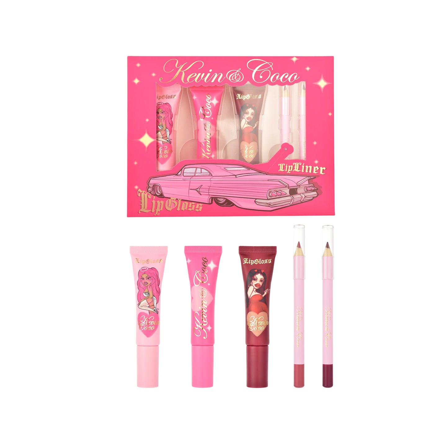 Spotlight City Lip Gloss & Liner Mini Set - 6PCS