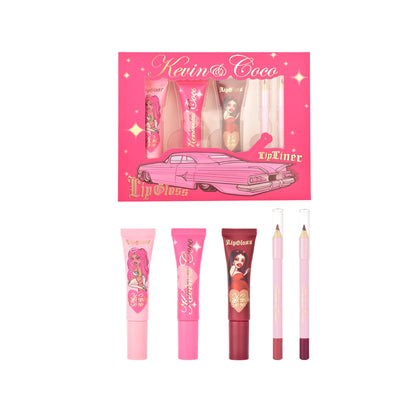 Spotlight City Lip Gloss & Liner Mini Set - 6PCS