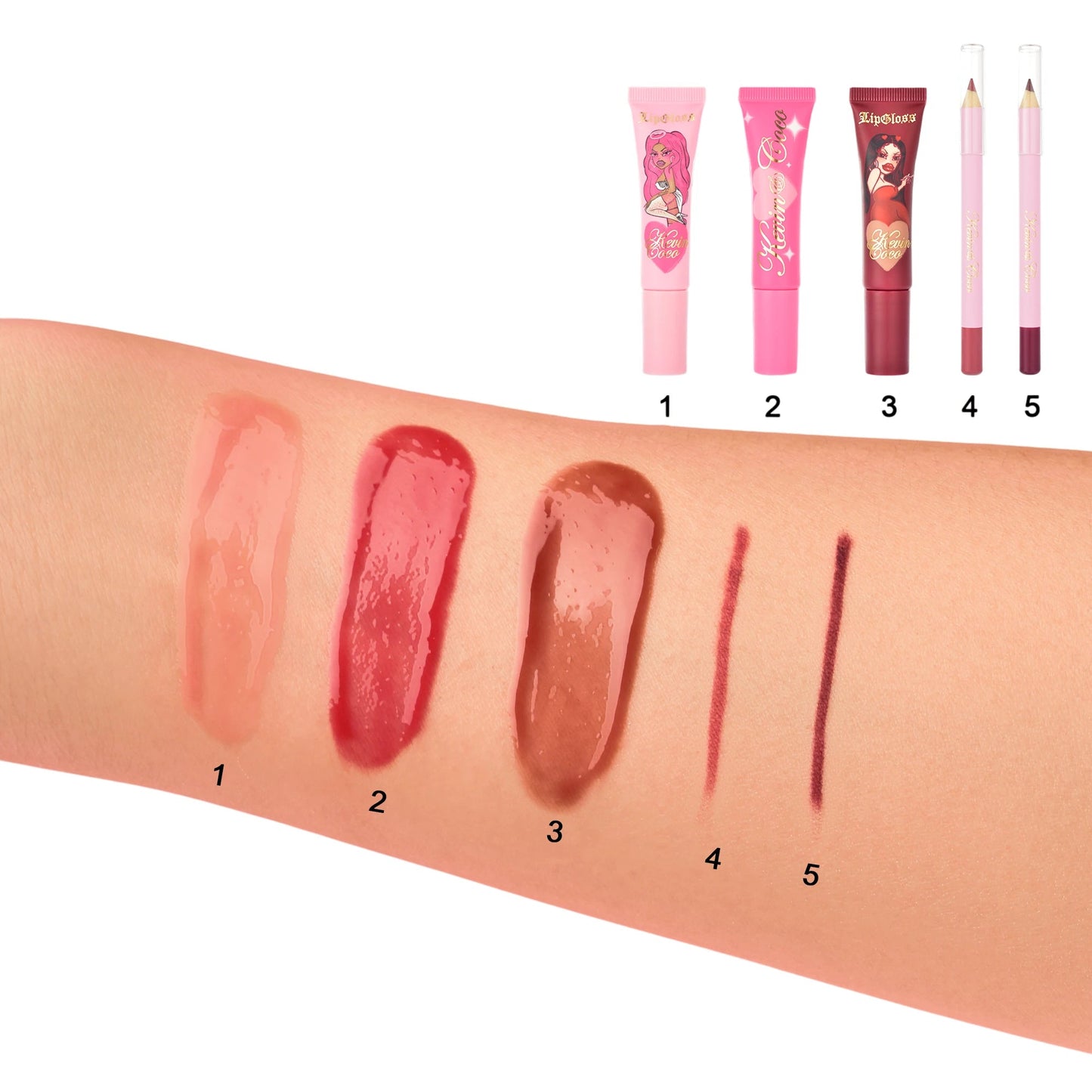 Spotlight City Lip Gloss & Liner Mini Set - 6PCS