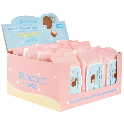Coconut Facial Cleansing Wipes - 12PCS