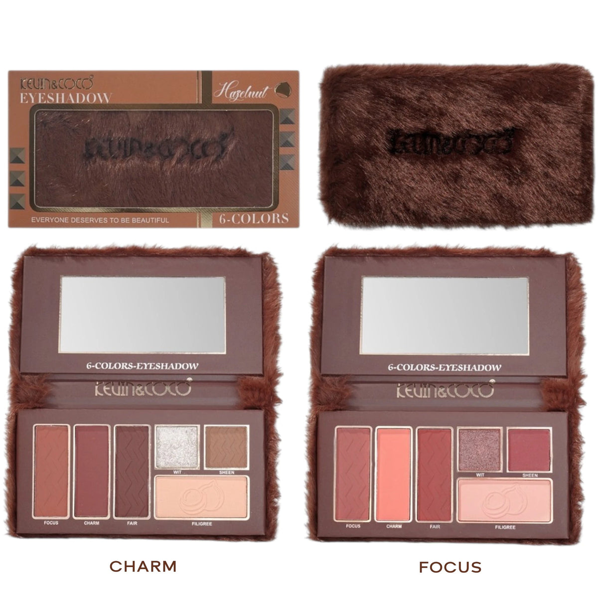 Hazelnut 6 Colors Eyeshadow Palette - 12PCS