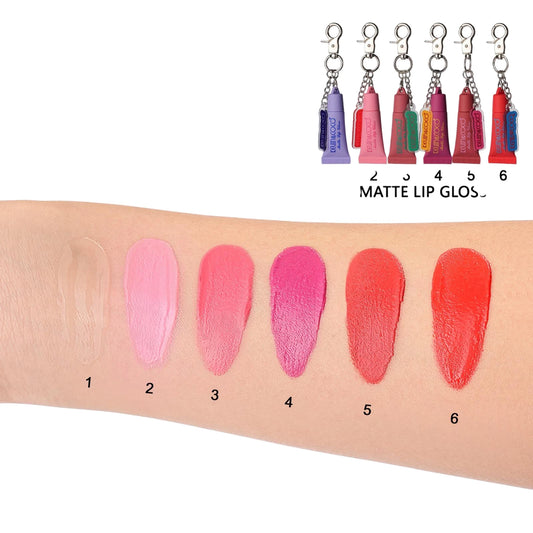 Matte Lip Gloss with Keychain - 24PCS