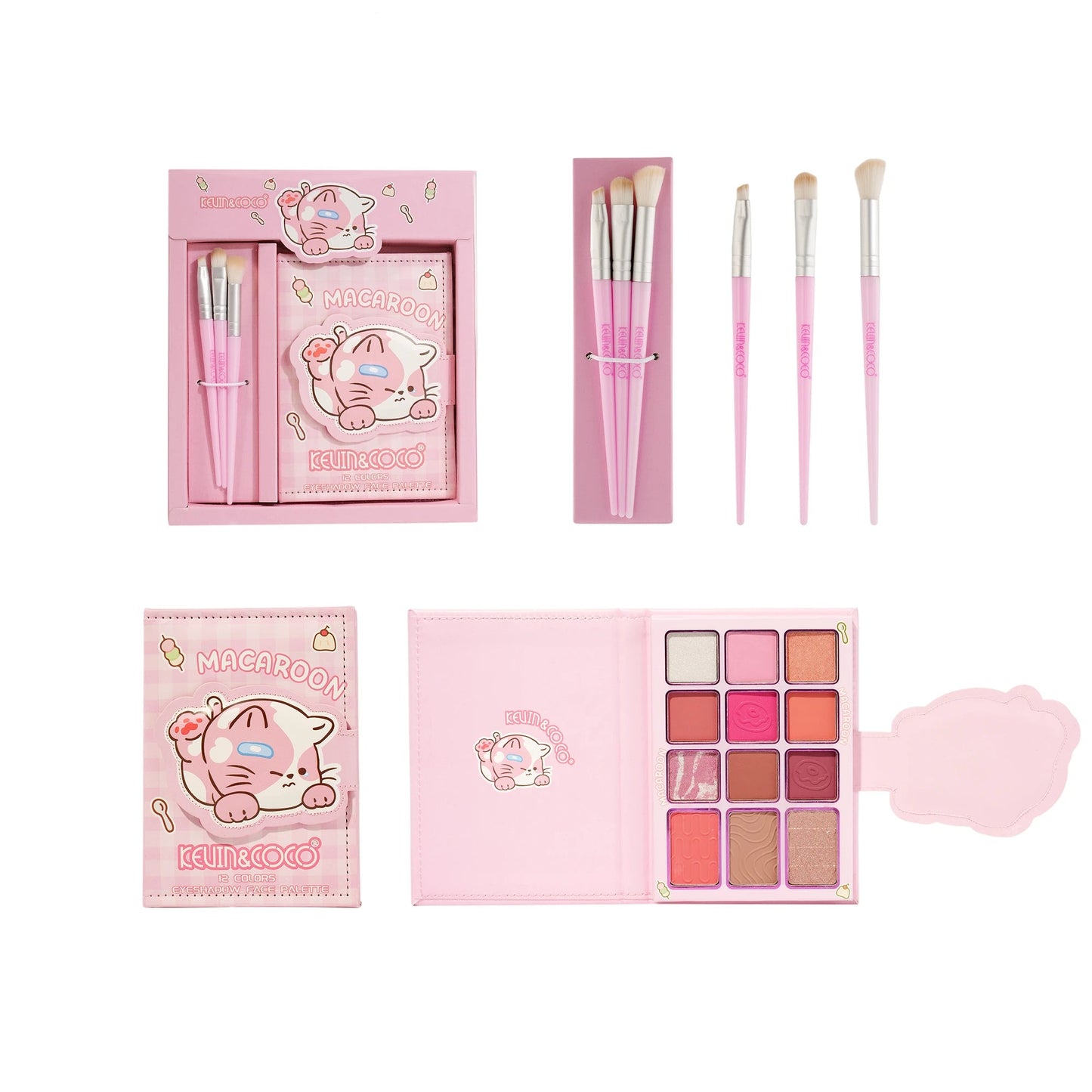 Macaroon Eyeshadow Palette + Brushes