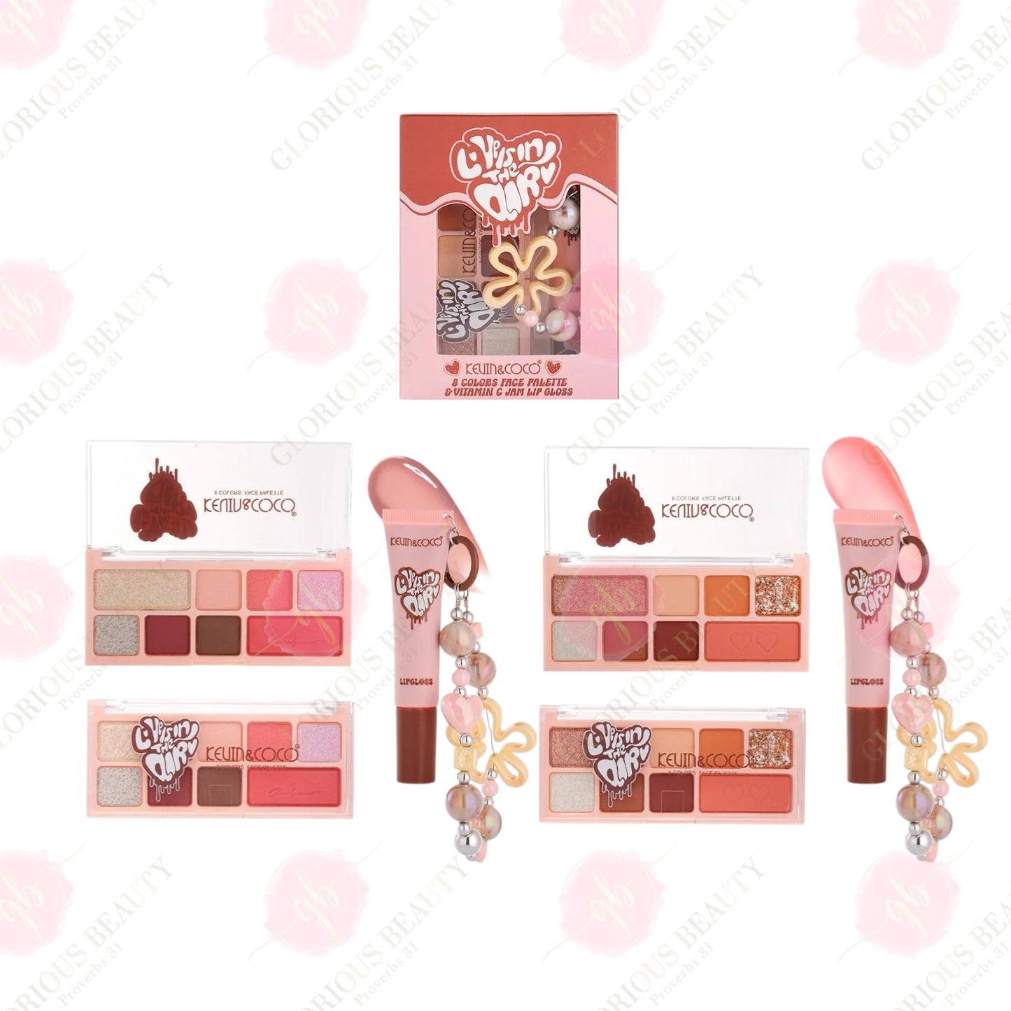 Love Is In The Air Palette & Lip Gloss - 12PCS x Display