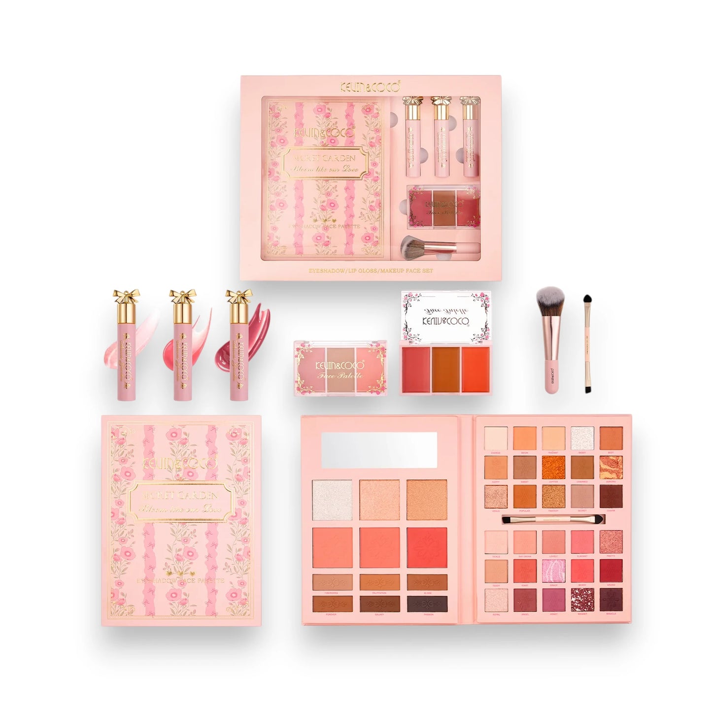 Secret Garden Makeup Set: Eyeshadow, Blush & Lip Gloss