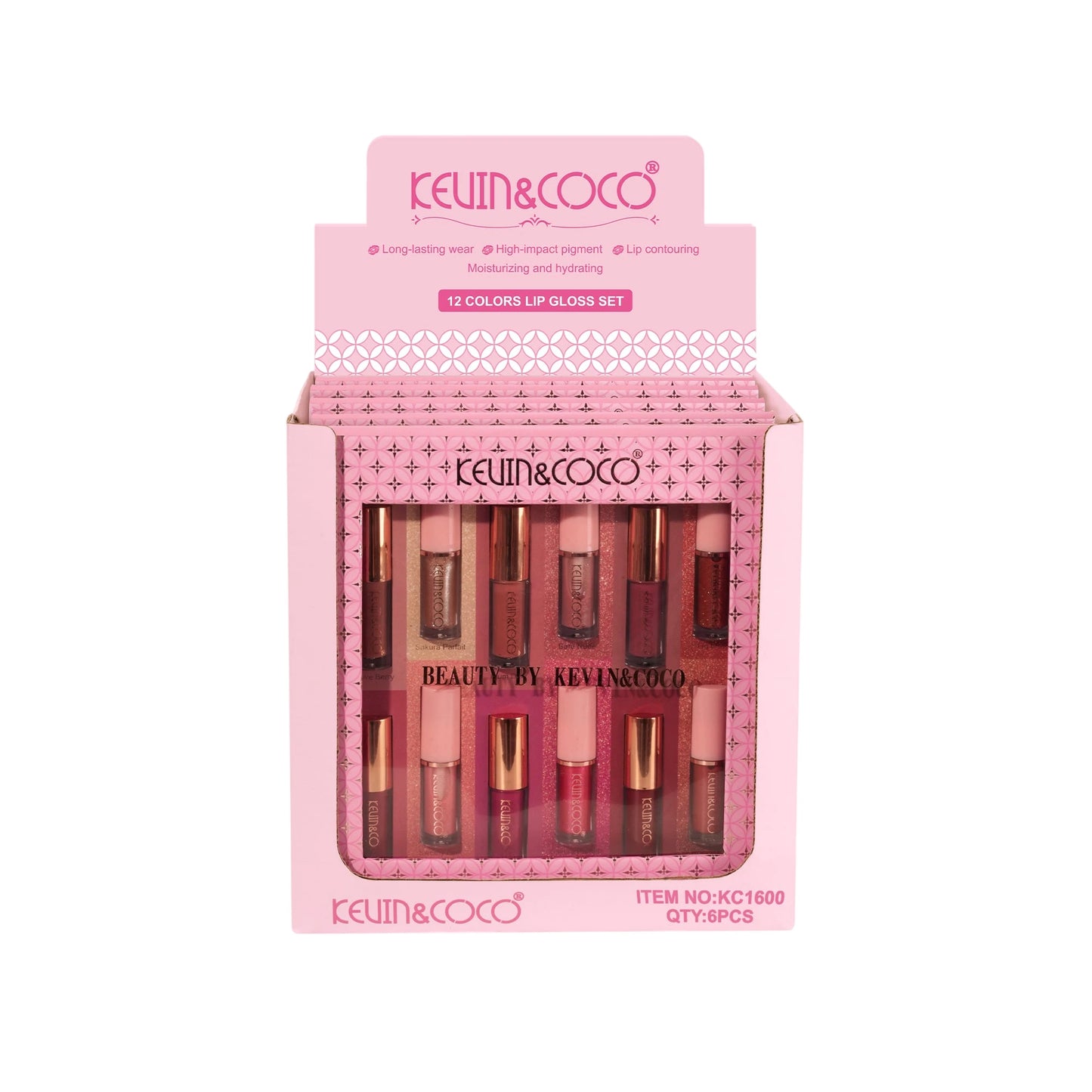 Glow Kiss 12-Color Lip Lacquer Set - 6PCS
