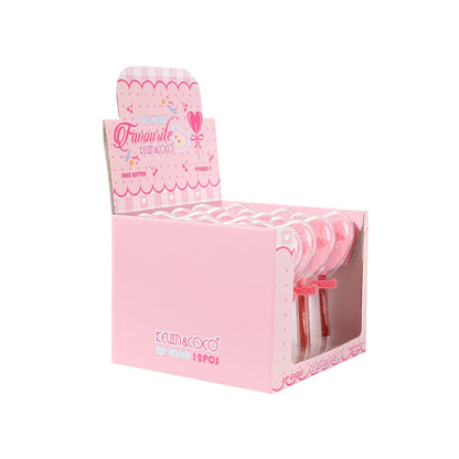 Fuzzy Heart Lip Gloss - 12PCS