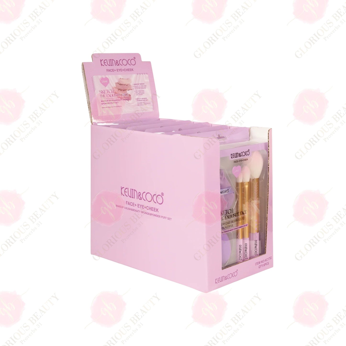 Phantom Violet Light Flow Makeup Brush Set - 6PCS