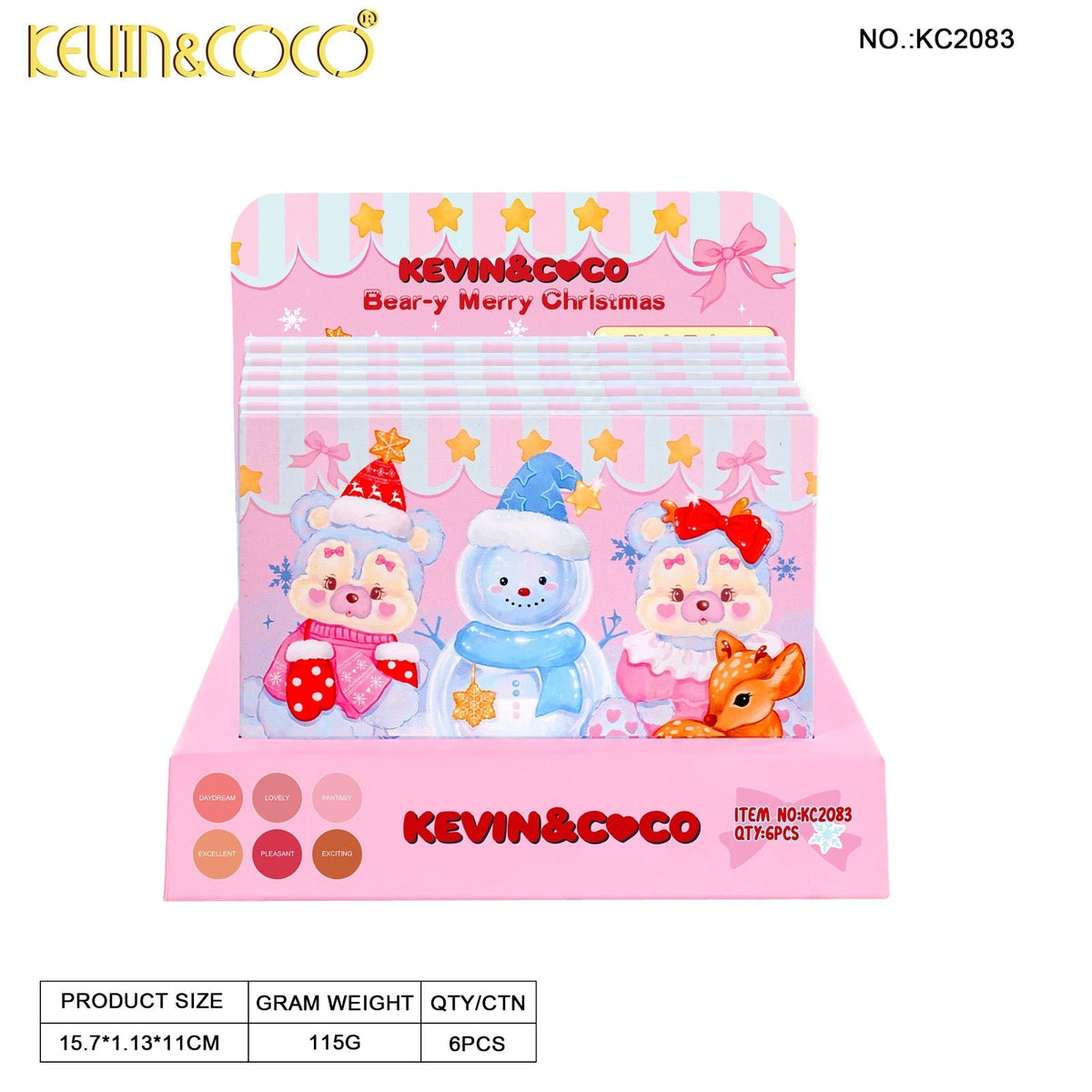 Bear-y Merry Christmas Blush Palette - 6PCS
